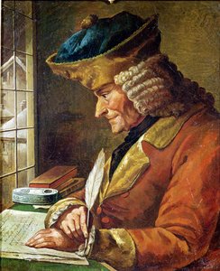 Voltaire (1694-1778) in zijn studeerkamer